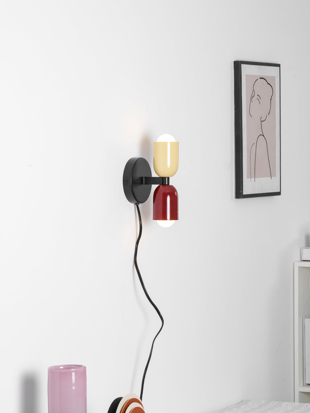 Couleur Double Plug In Wall Lamp