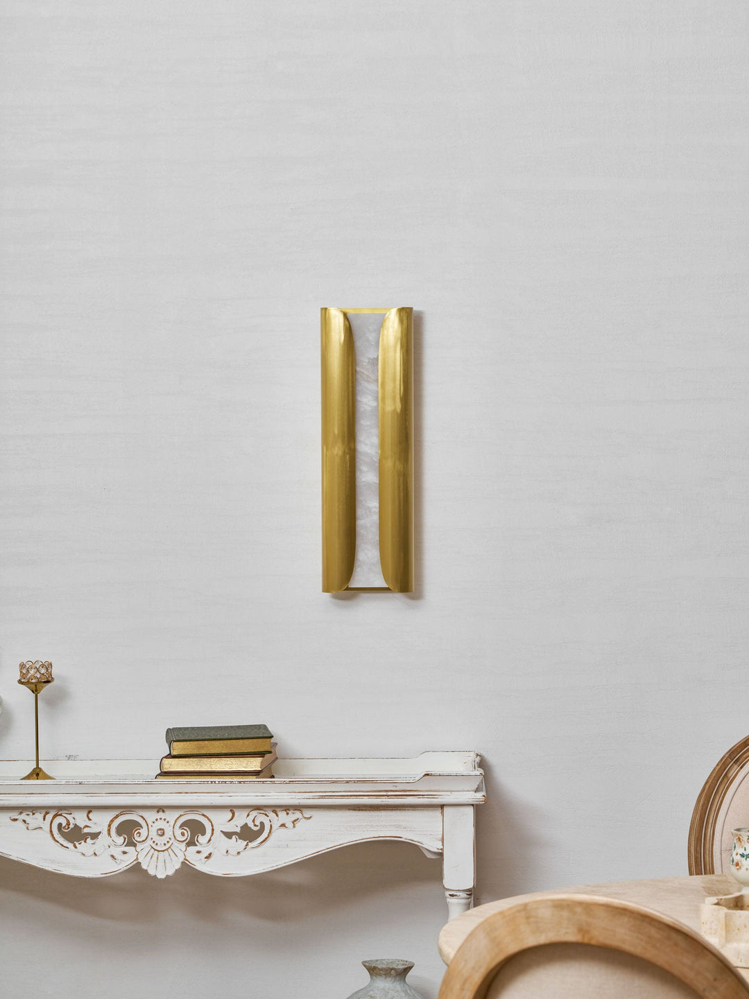 Cradled Alabaster Sconce