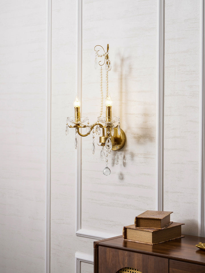 Crystal Pearl Chain Wall Lamp