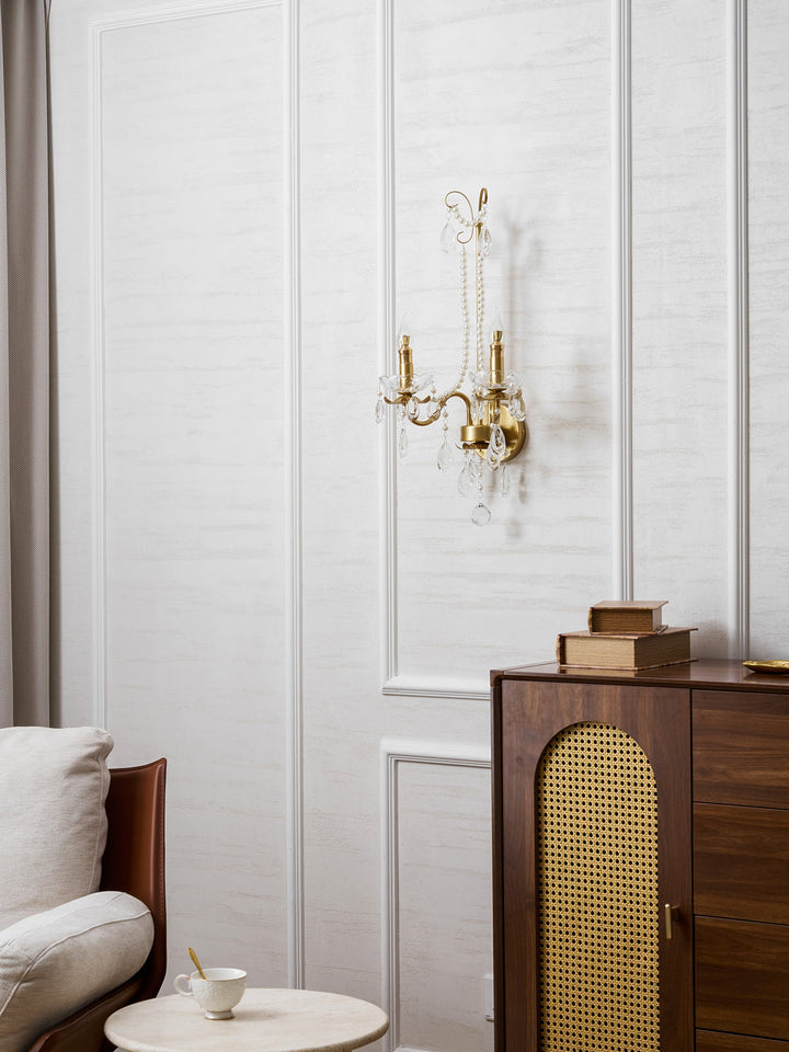 Crystal Pearl Chain Wall Lamp