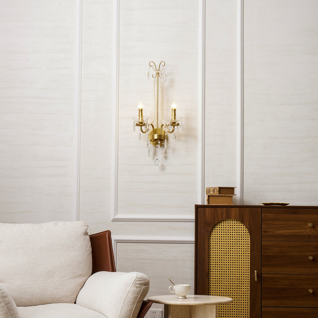 Crystal Pearl Chain Wall Lamp