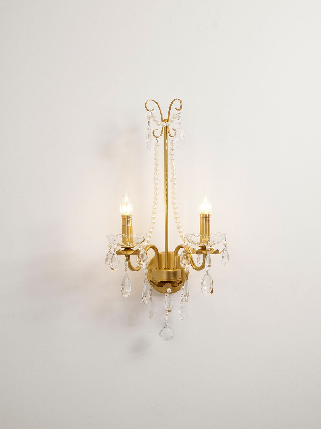 Crystal Pearl Chain Wall Lamp