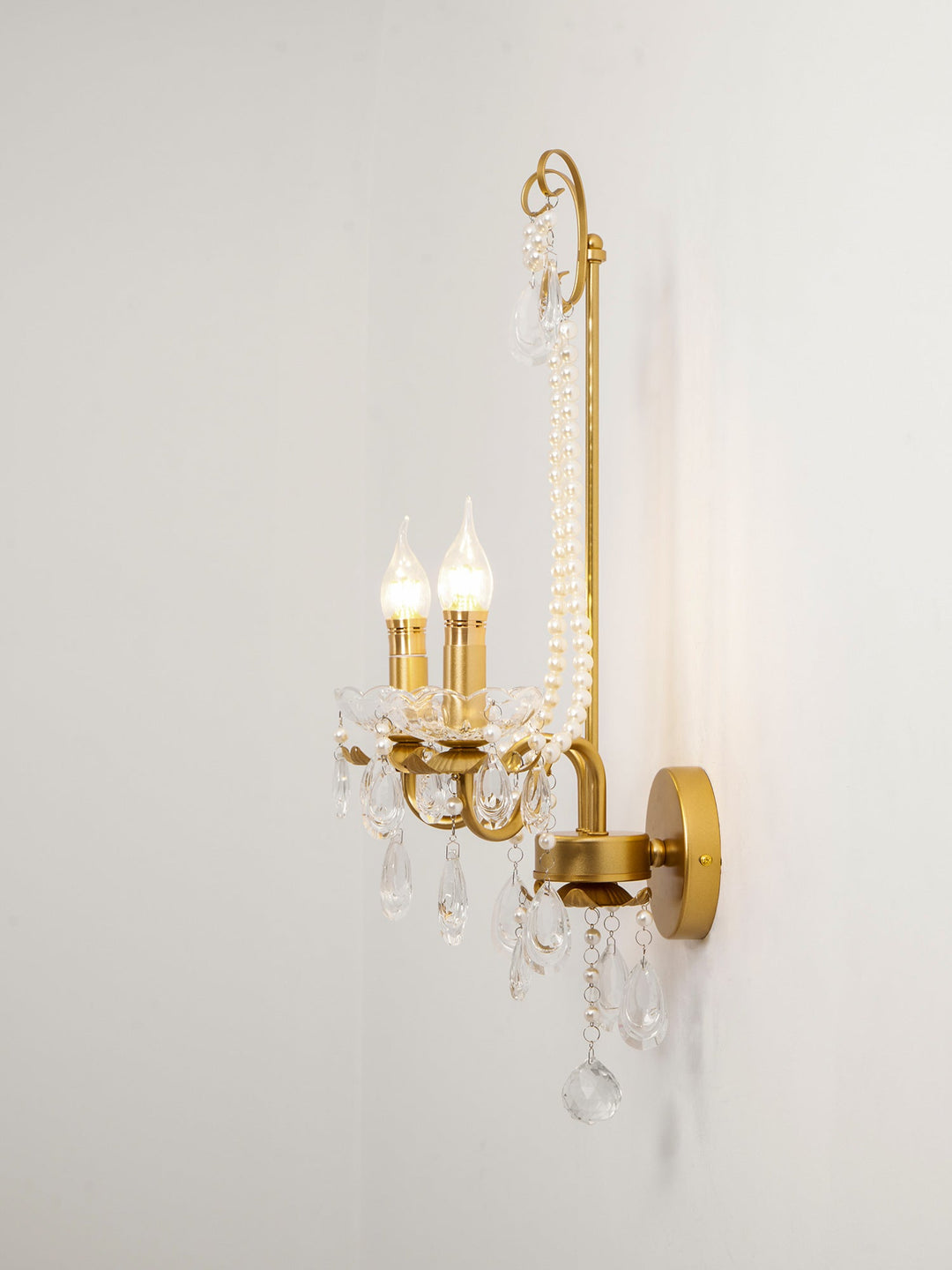 Crystal Pearl Chain Wall Lamp