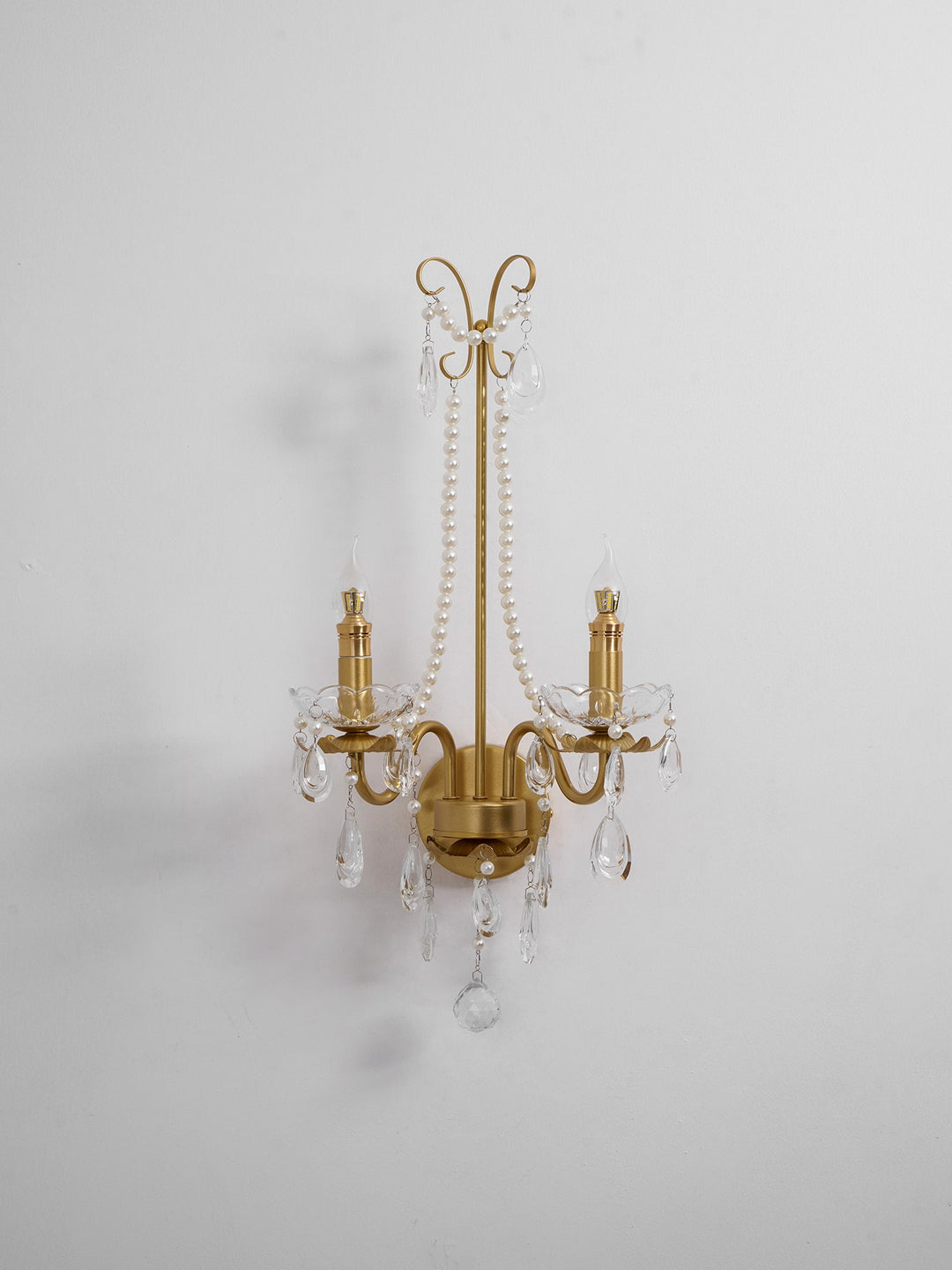 Crystal Pearl Chain Wall Lamp