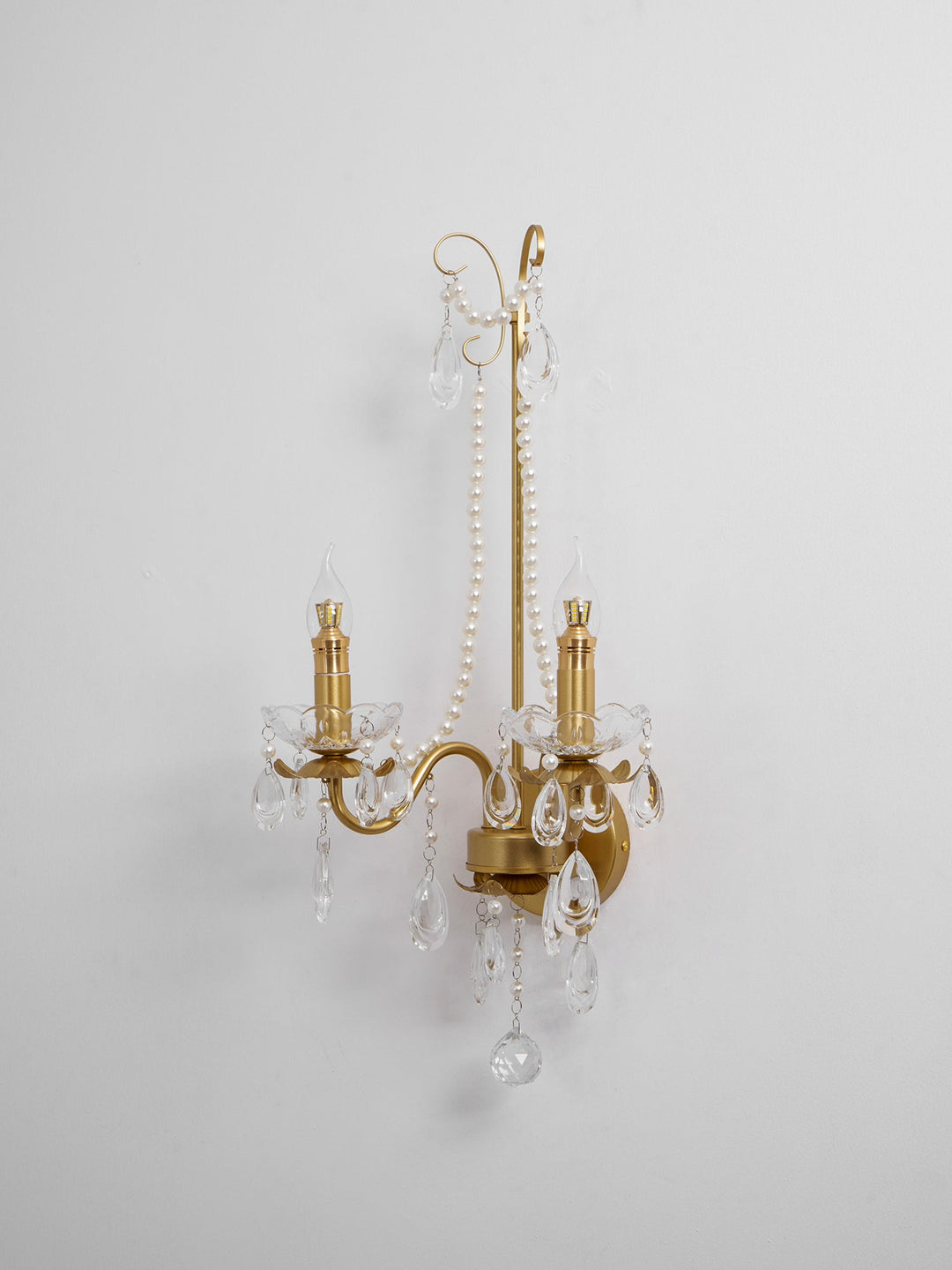 Crystal Pearl Chain Wall Lamp