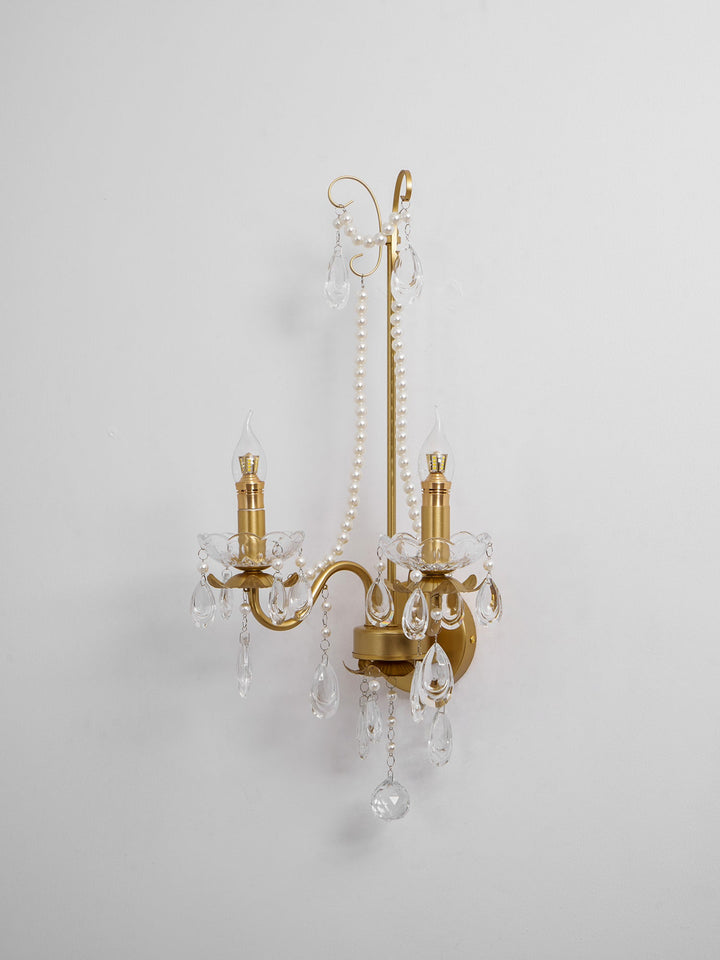 Crystal Pearl Chain Wall Lamp