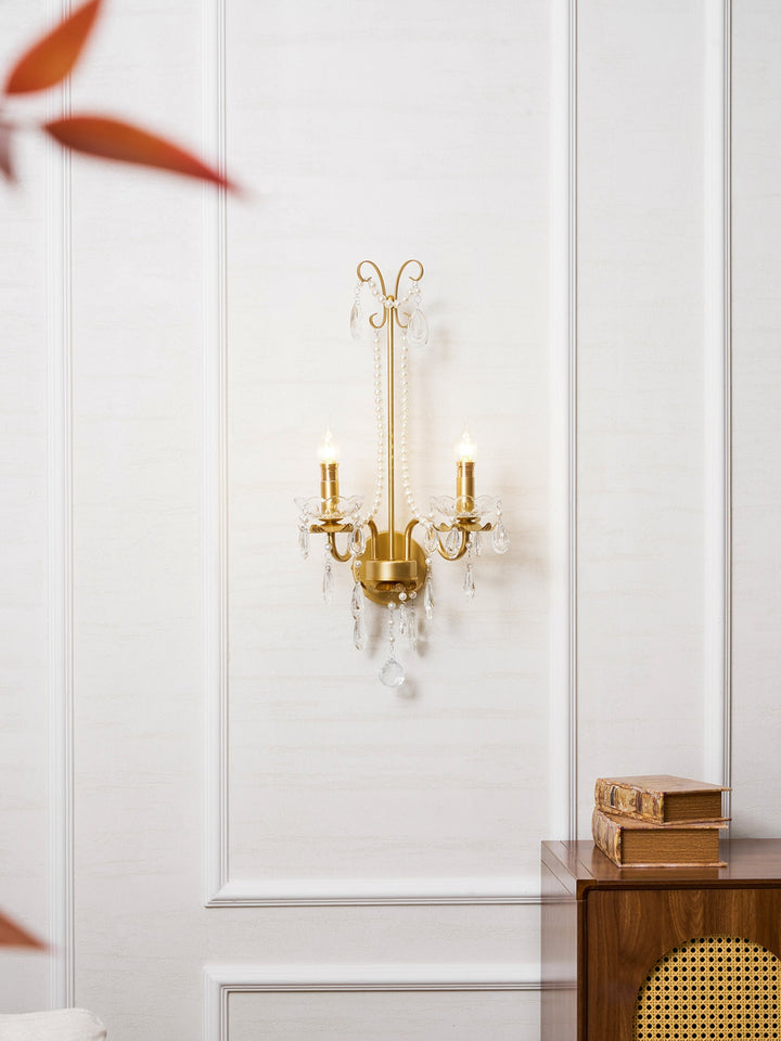 Crystal Pearl Chain Wall Lamp