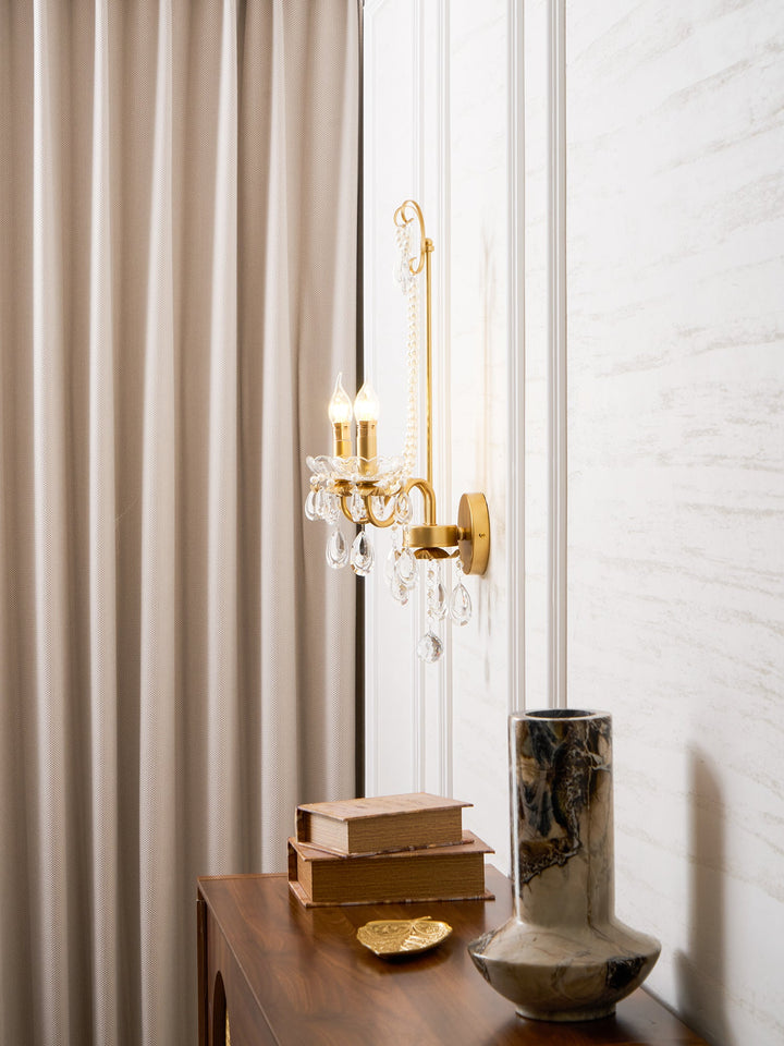 Crystal Pearl Chain Wall Lamp