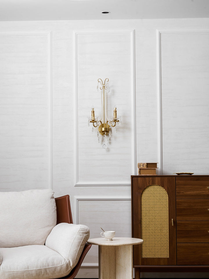 Crystal Pearl Chain Wall Lamp