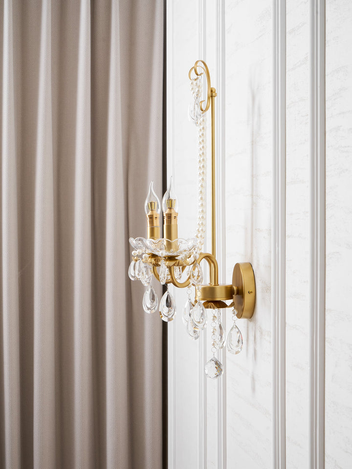 Crystal Pearl Chain Wall Lamp