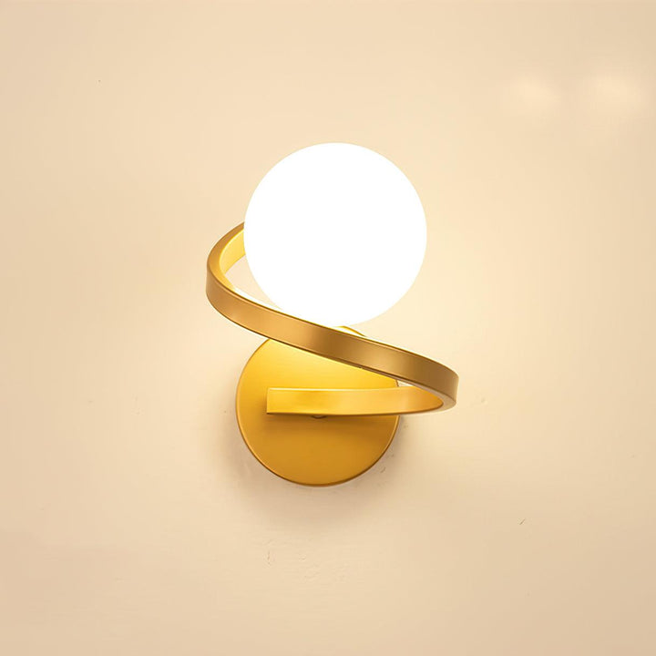 Curved Brass Wall Lamp