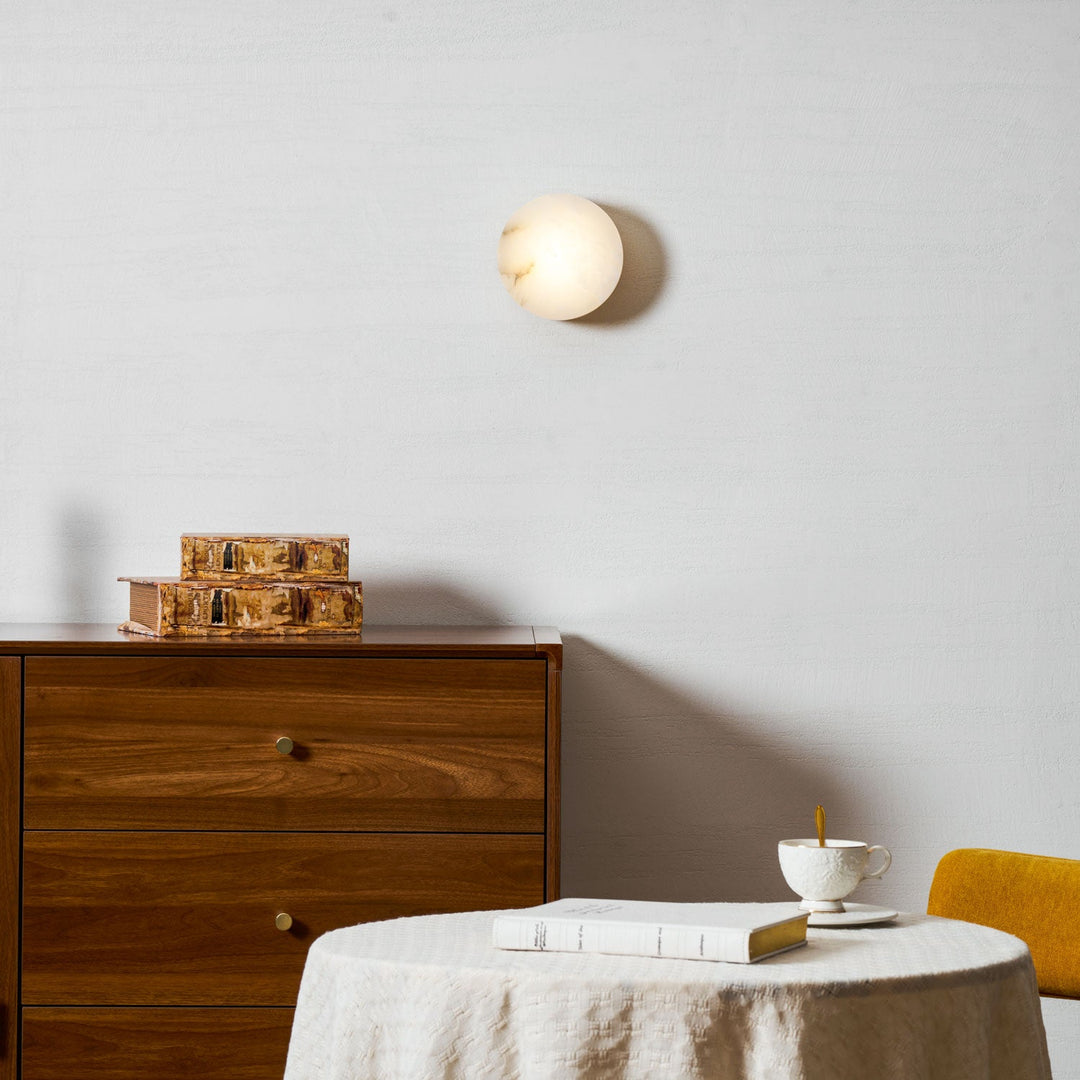 Cylindrical Alabaster Wall Light