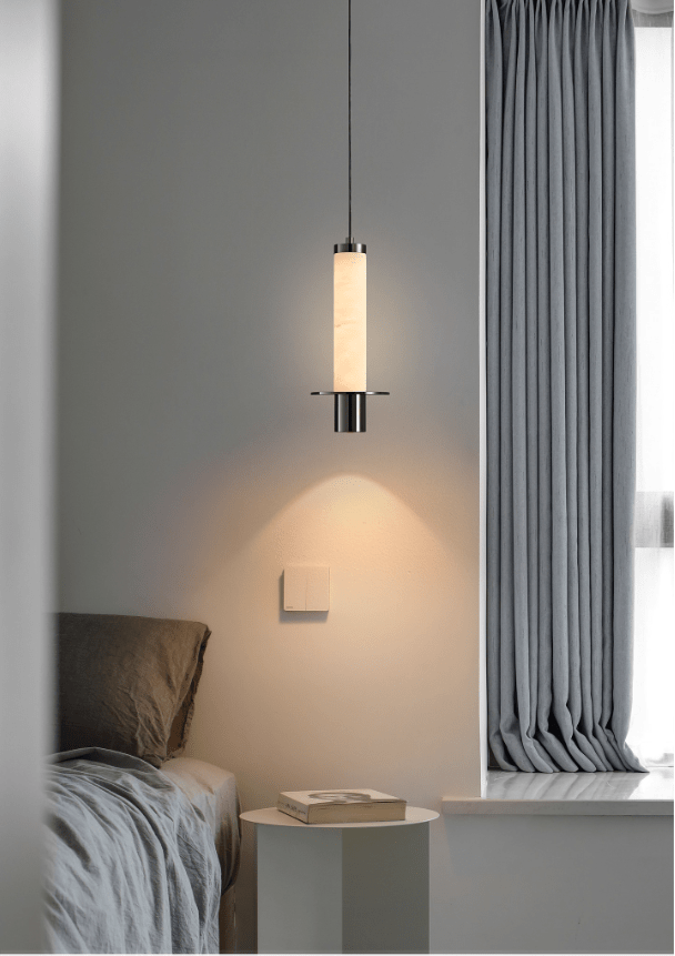 Cylindrical Plinth Alabaster Pendant Lamp