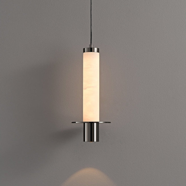Cylindrical Plinth Alabaster Pendant Lamp