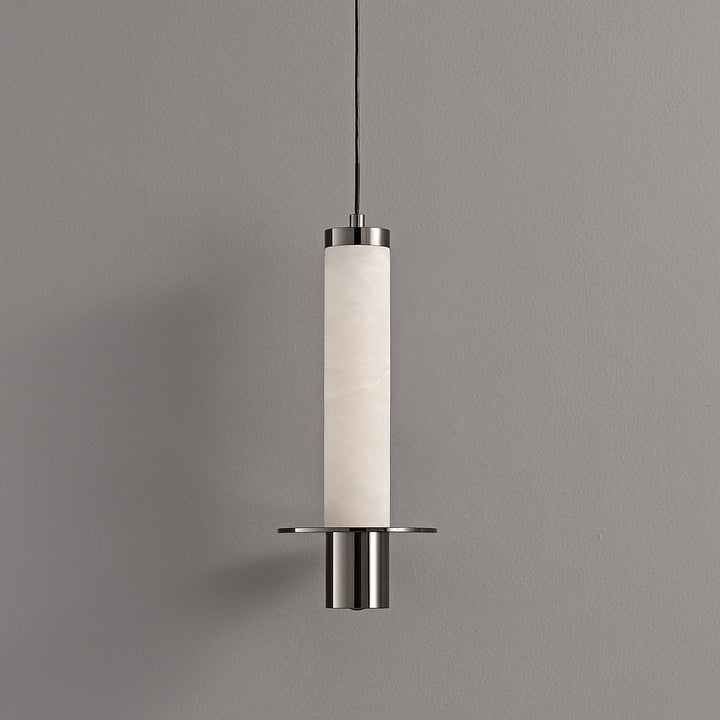 Cylindrical Plinth Alabaster Pendant Lamp