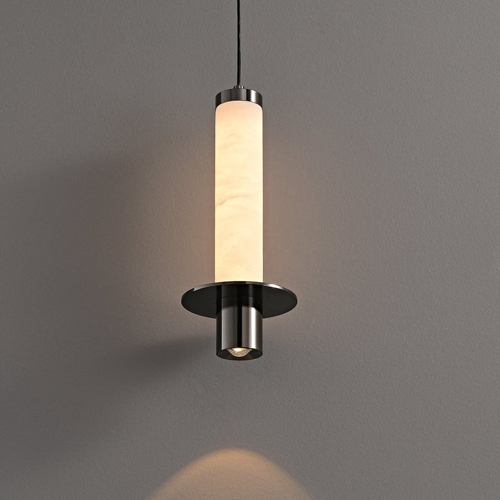 Cylindrical Plinth Alabaster Pendant Lamp