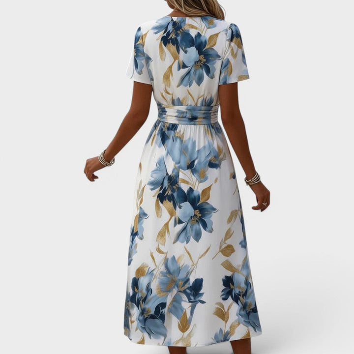 MODERNE MIDILANGE FLORELE JURK VOOR VROUWEN