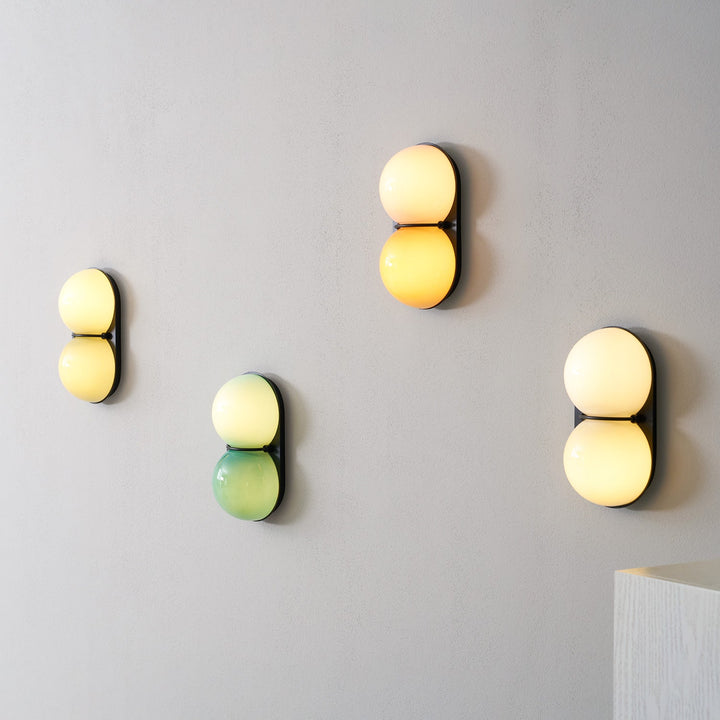 Two Globe Glass Wall Sconce