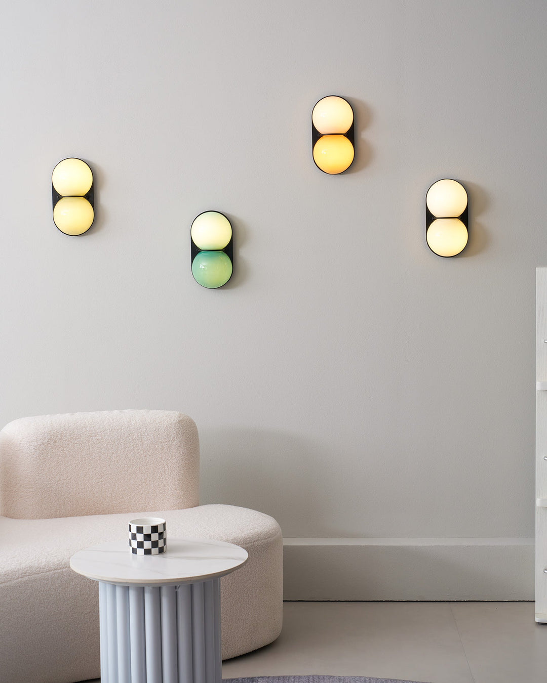Two Globe Glass Wall Sconce
