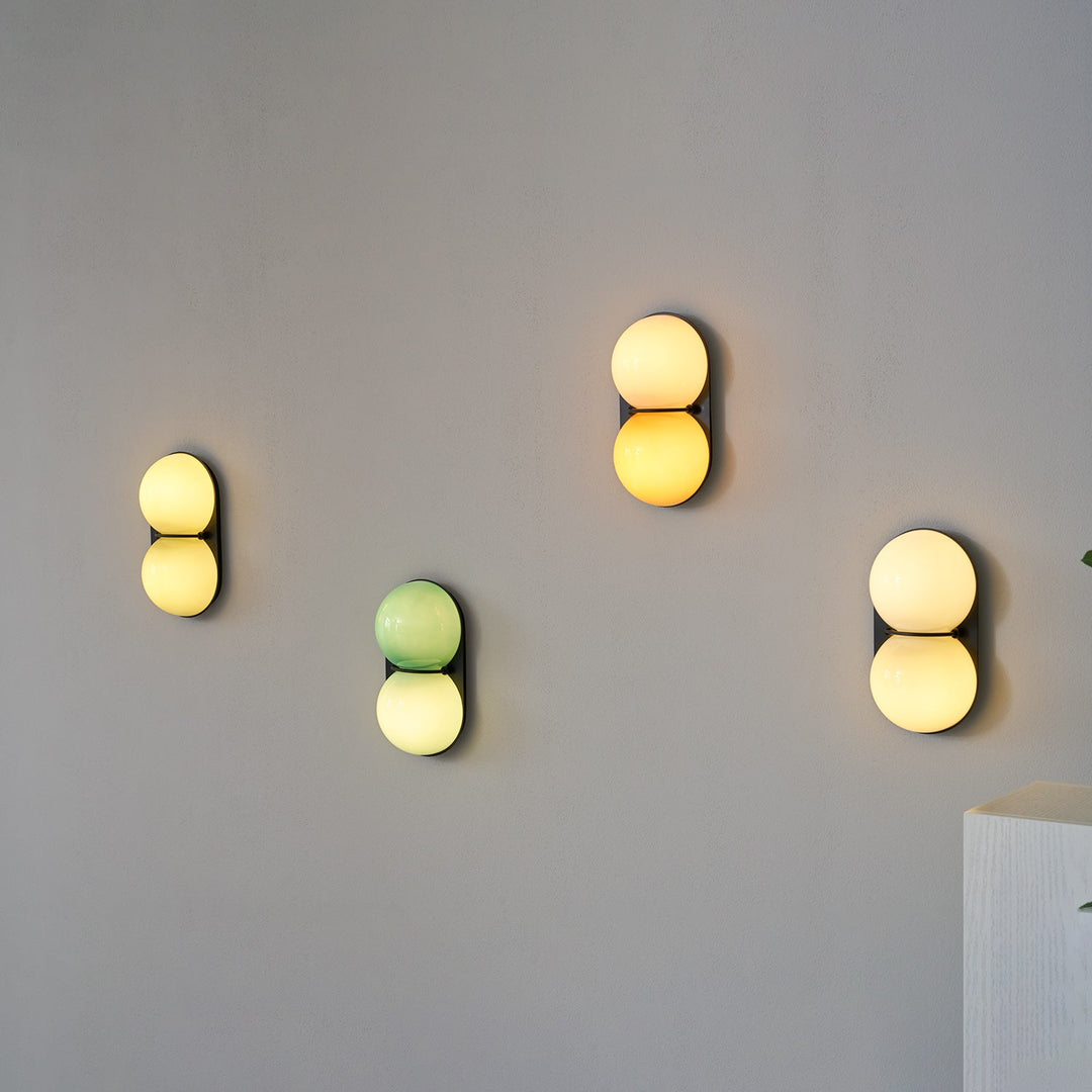 Two Globe Glass Wall Sconce