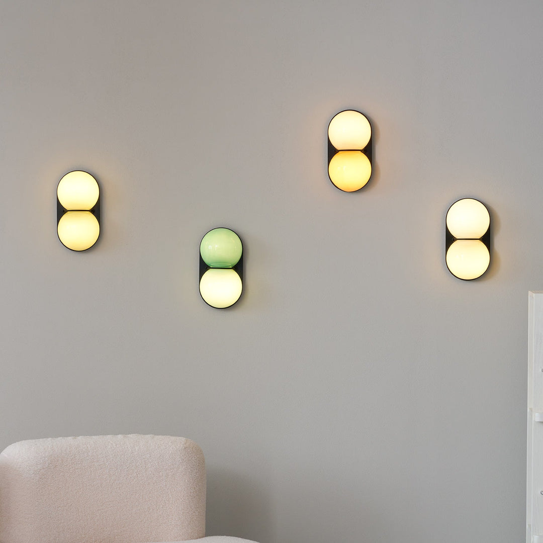 Two Globe Glass Wall Sconce
