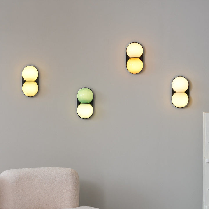 Two Globe Glass Wall Sconce