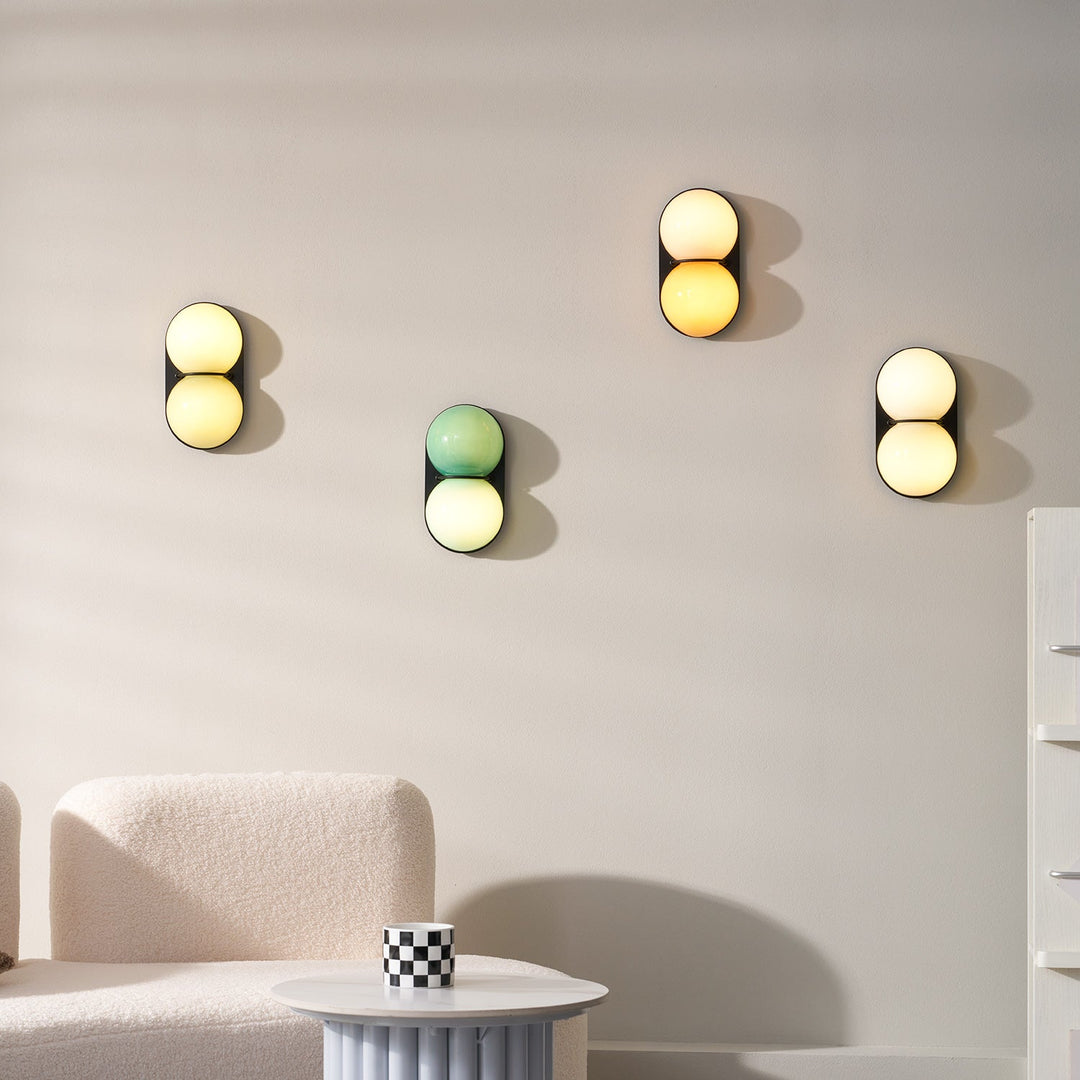 Two Globe Glass Wall Sconce