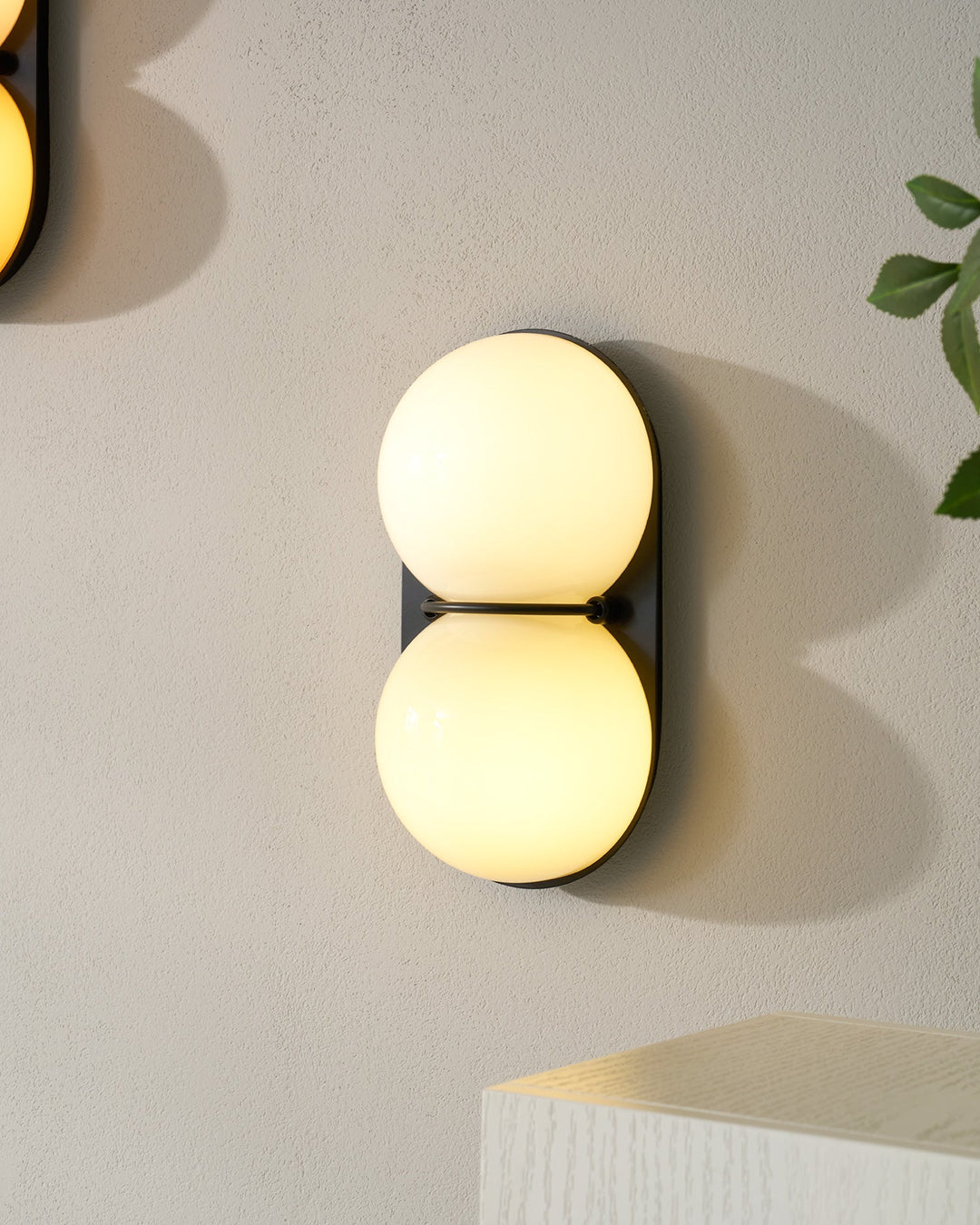 Two Globe Glass Wall Sconce