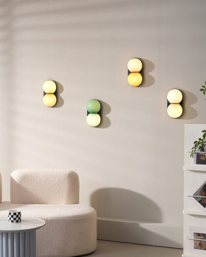 Two Globe Glass Wall Sconce