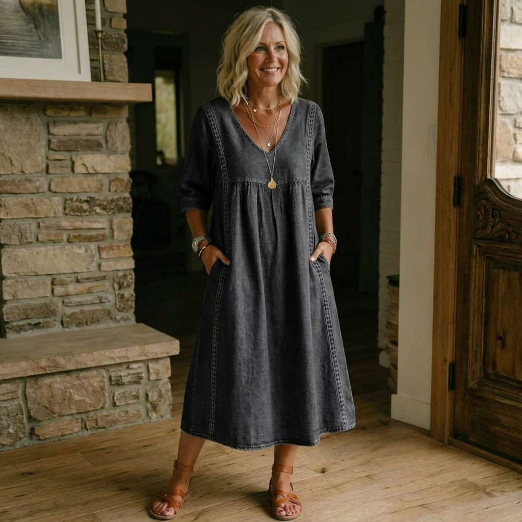 VINTAGEDENIMJURK LOSSE PASVORM VOOR VROUWEN