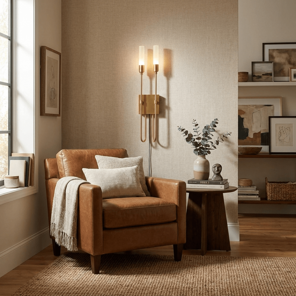 Double Arrow Plug-in Wall Sconce