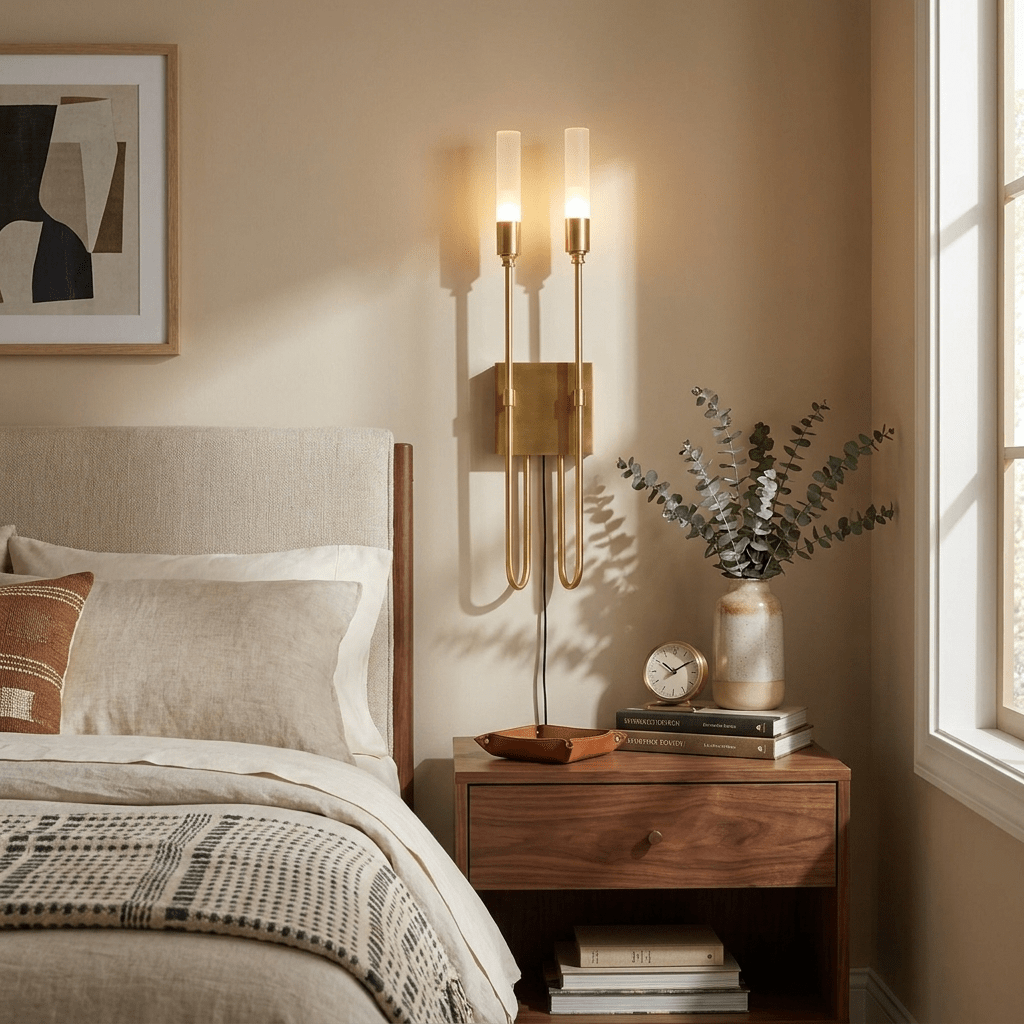 Double Arrow Plug-in Wall Sconce