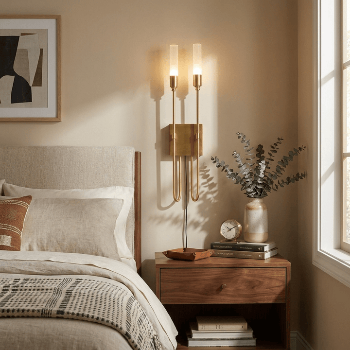 Double Arrow Plug-in Wall Sconce