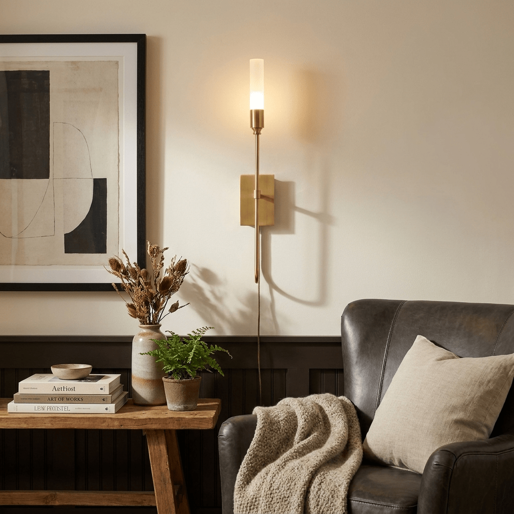 Double Arrow Plug-in Wall Sconce