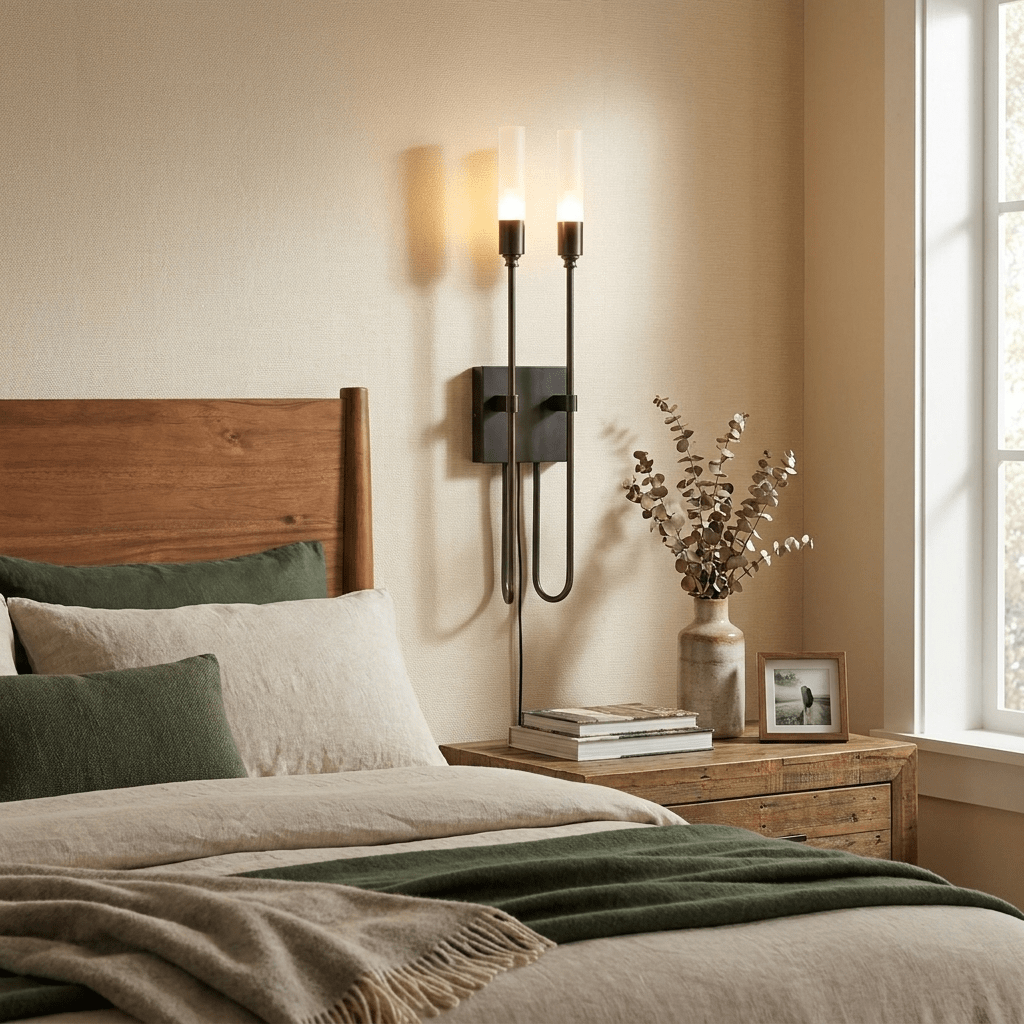 Double Arrow Plug-in Wall Sconce