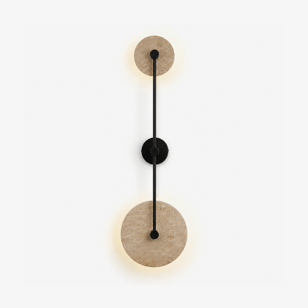 Dual Disc Travertine Wall Sconce