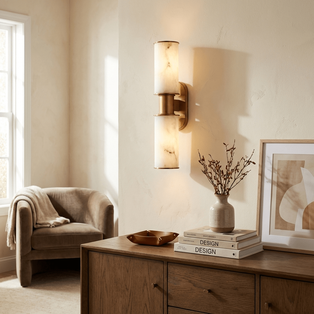 Dualis Alabaster Wall Sconce