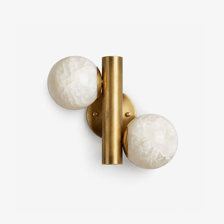 Duo Alabaster Globe Wall Sconce