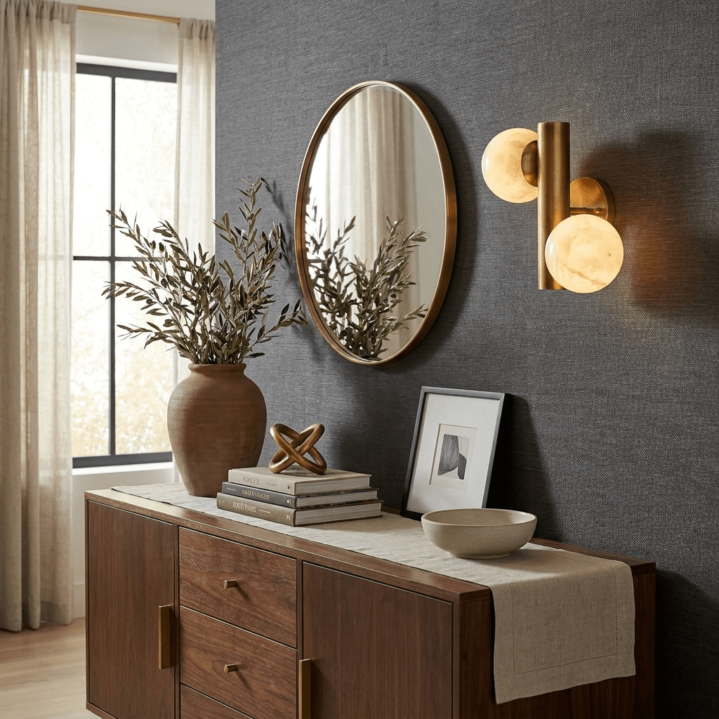 Duo Alabaster Globe Wall Sconce