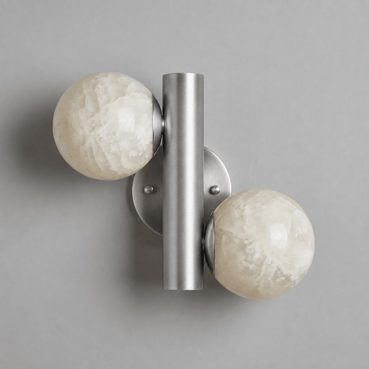 Duo Alabaster Globe Wall Sconce
