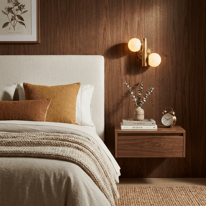 Duo Alabaster Globe Wall Sconce