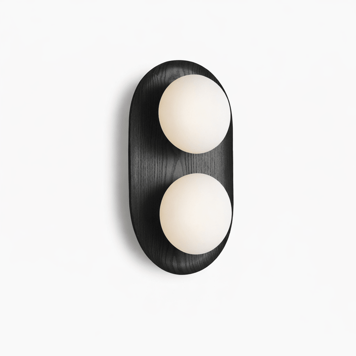 Duo Orb Wood Wall Lamp