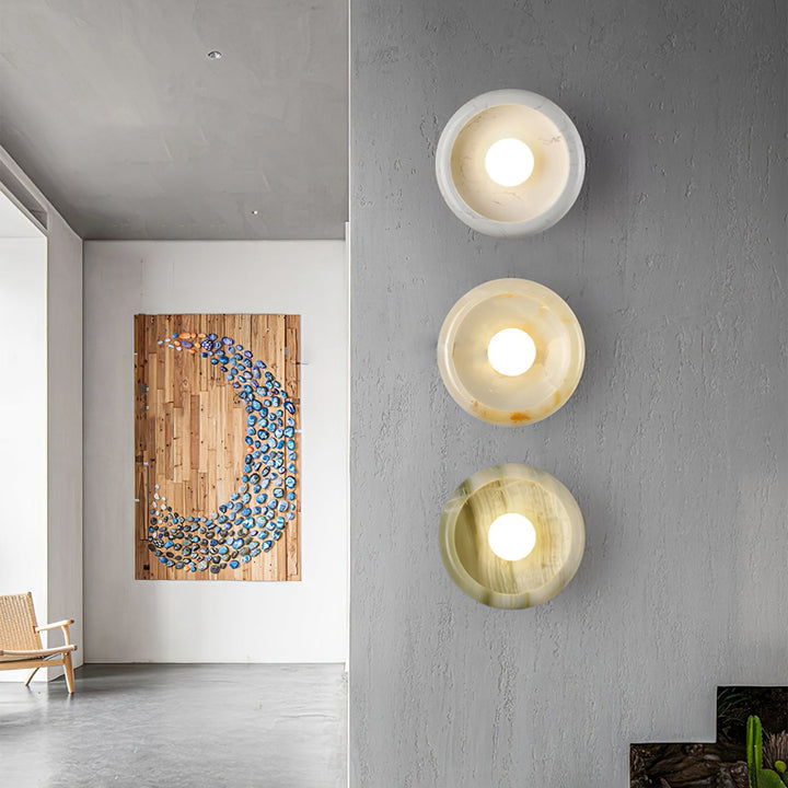 Eclipse Jade Alabaster Wall Sconce