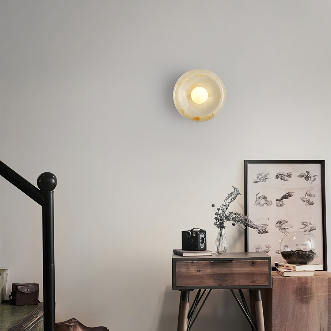 Eclipse Jade Alabaster Wall Sconce