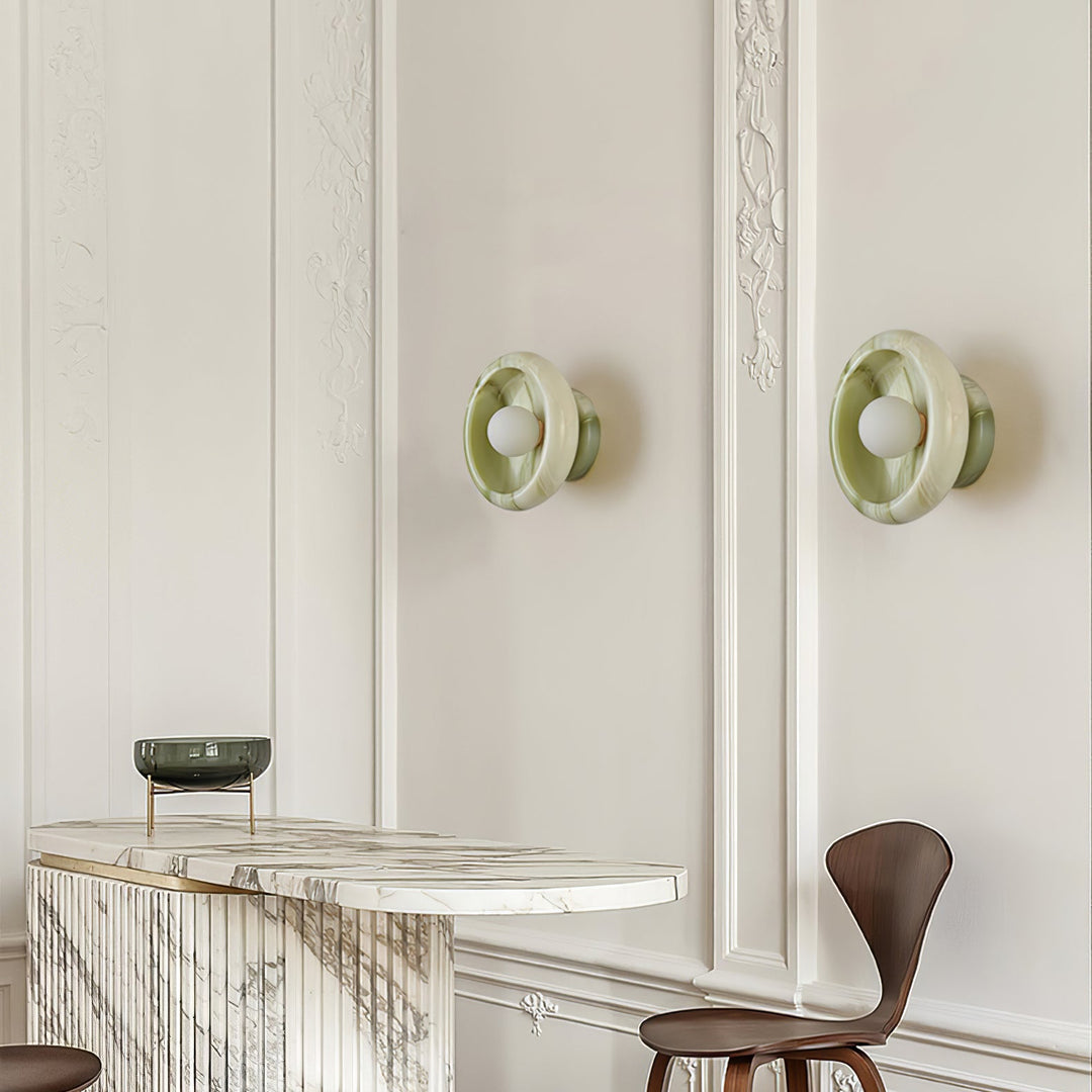 Eclipse Jade Alabaster Wall Sconce