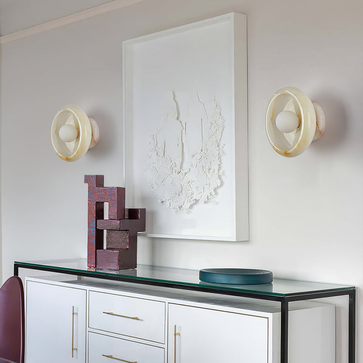 Eclipse Jade Alabaster Wall Sconce