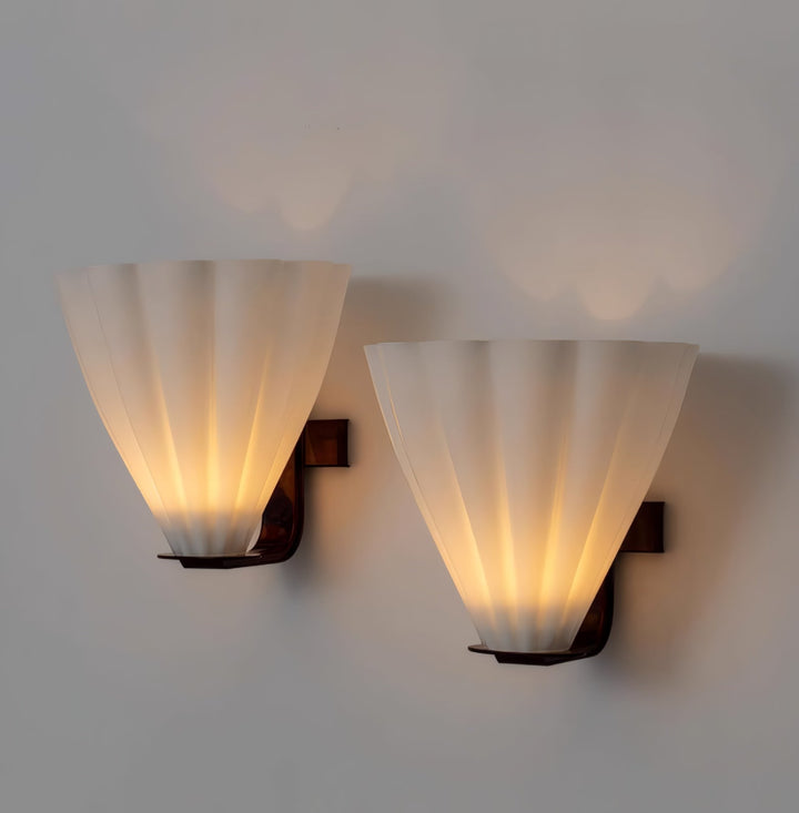 Fan Shaped Glass Wall Sconce