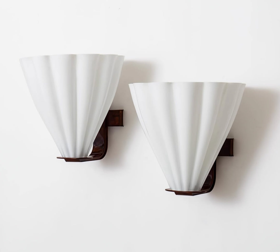 Fan Shaped Glass Wall Sconce