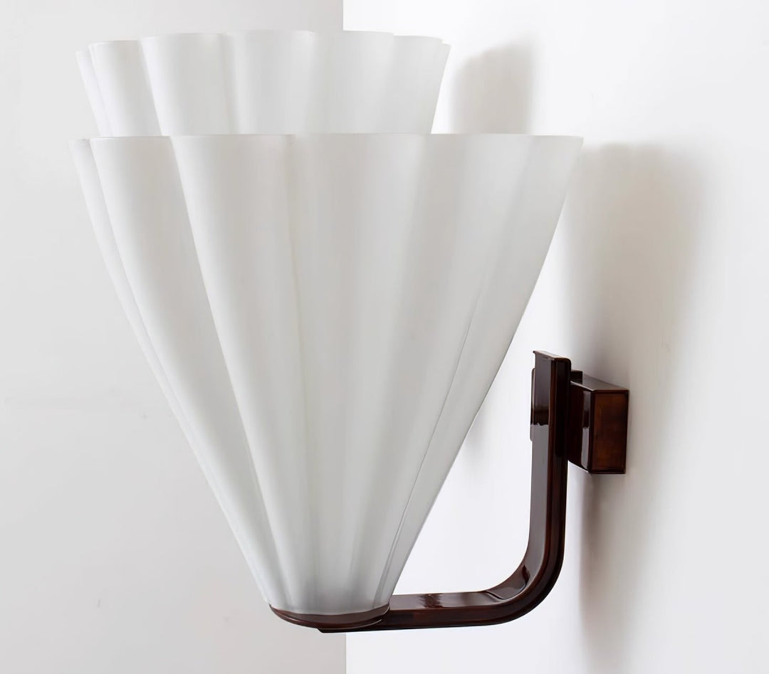 Fan Shaped Glass Wall Sconce