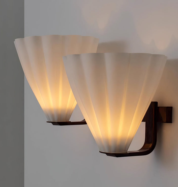 Fan Shaped Glass Wall Sconce